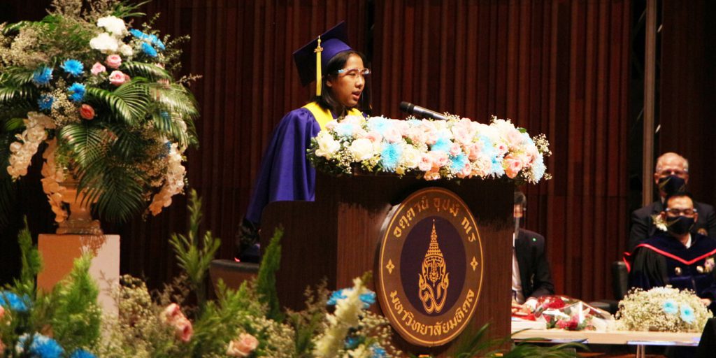 MUIDS Valedictorian speaking at 2020 graduation